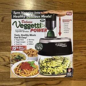 NEW Deluxe Veggetti POWER Vegetable Spiralizer Electric 4-in-1 Large 2 Qt